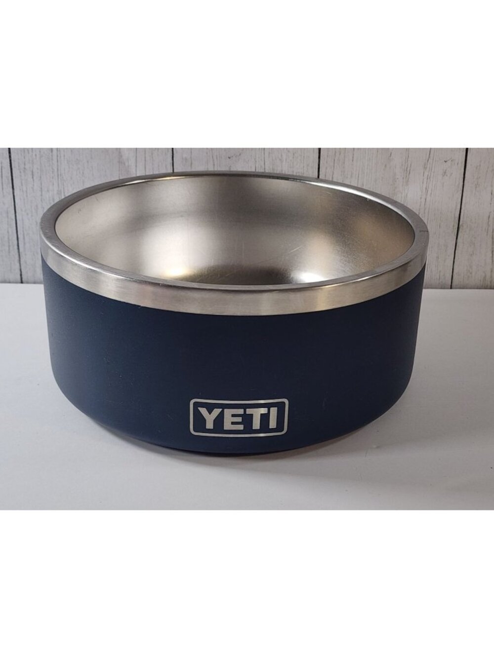 YETI BOOMER 8 DOG WATER FOOD BOWL BLUE STAINLESS STEEL NON SLIP RUBBER RING